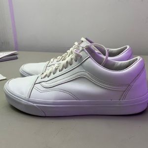 Vans white all leather shoes